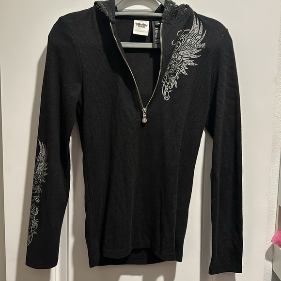 Harley Davidson sweater with sequin hood - Picture 4 of 5